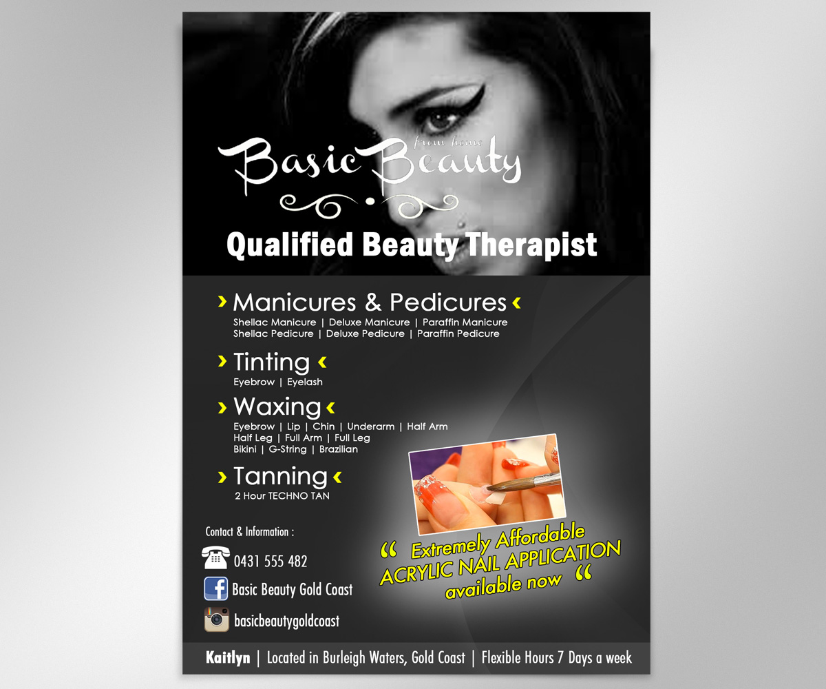 Flyer Design by Danny Augustinus, S.Des for Basic Beauty Gold Coast | Design #3593197