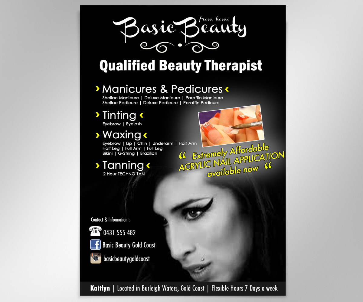 Flyer Design by Danny Augustinus, S.Des for Basic Beauty Gold Coast | Design #3593200