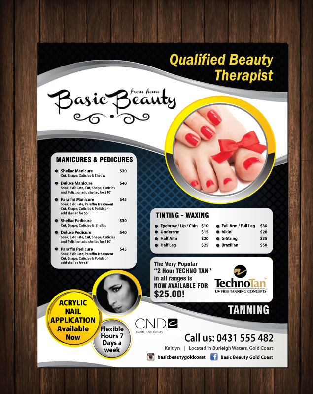Flyer Design by meet007 for Basic Beauty Gold Coast | Design #3615154