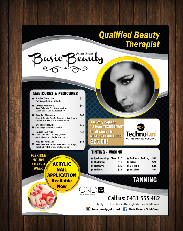 Flyer Design by meet007 for Basic Beauty Gold Coast | Design #3615272