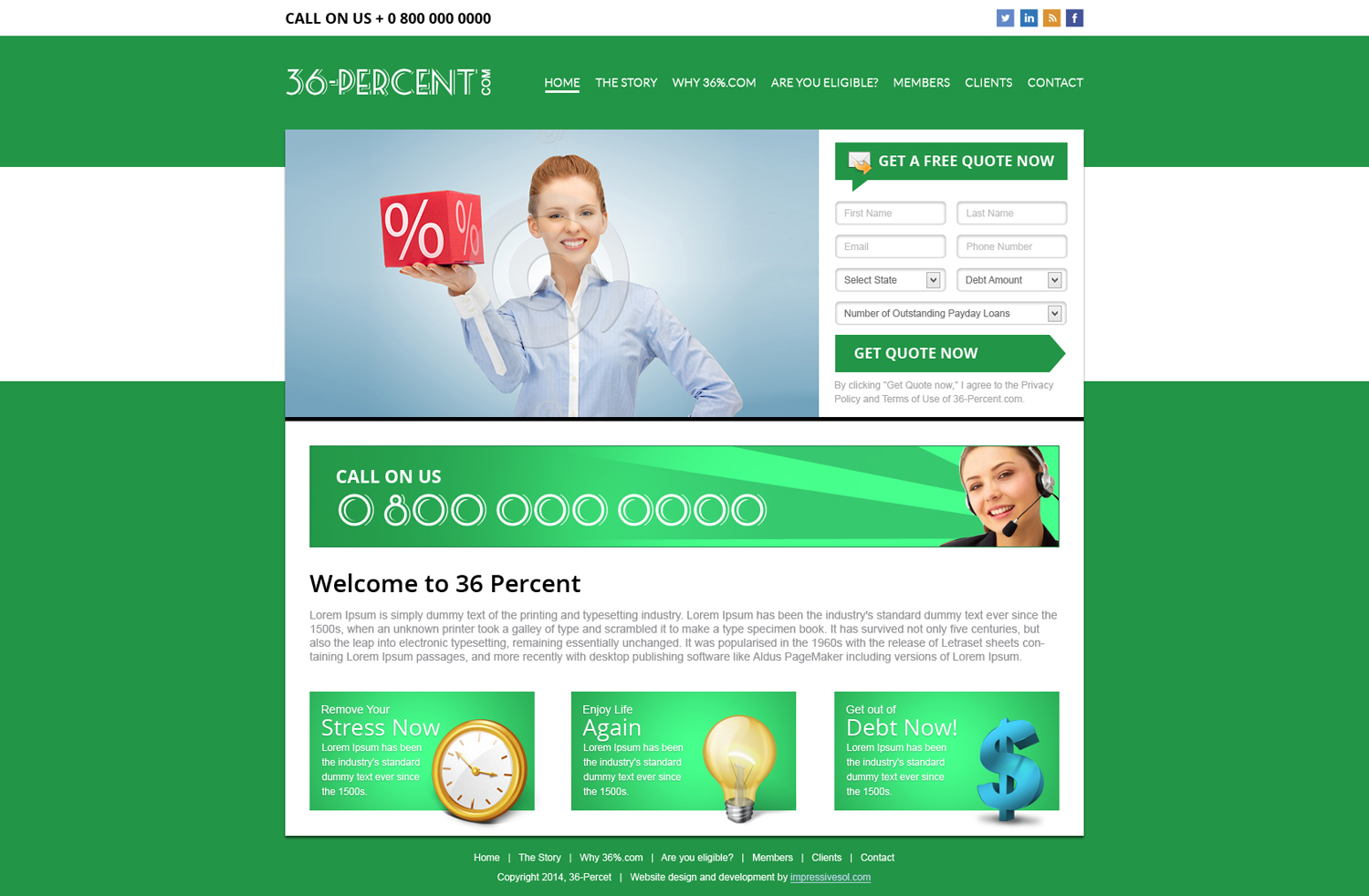 Diseño Web por Impressive Sol para 36-percent.com | Diseño #3604578
