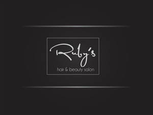 ' Ruby's ' as the main focus with 'hair & beauty salon' in smaller print underneath | Logo Design by dan99