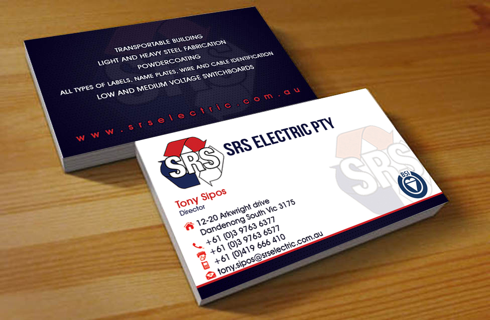 Business Card Design by Hardcore Design for Srs electric pty ltd | Design #3779614