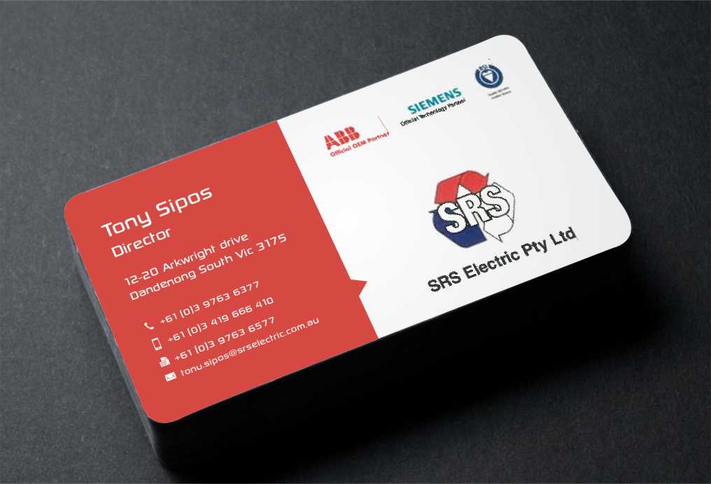 Business Card Design by AwsomeD for Srs electric pty ltd | Design #3596627