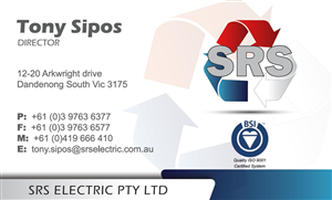 Business Card Design by nsillustration for Srs electric pty ltd | Design: #3822431