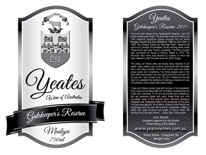 Yeates Wine Label - Design a front and smaller back label for an exclusive red wine | Label Design by Buck Tornado