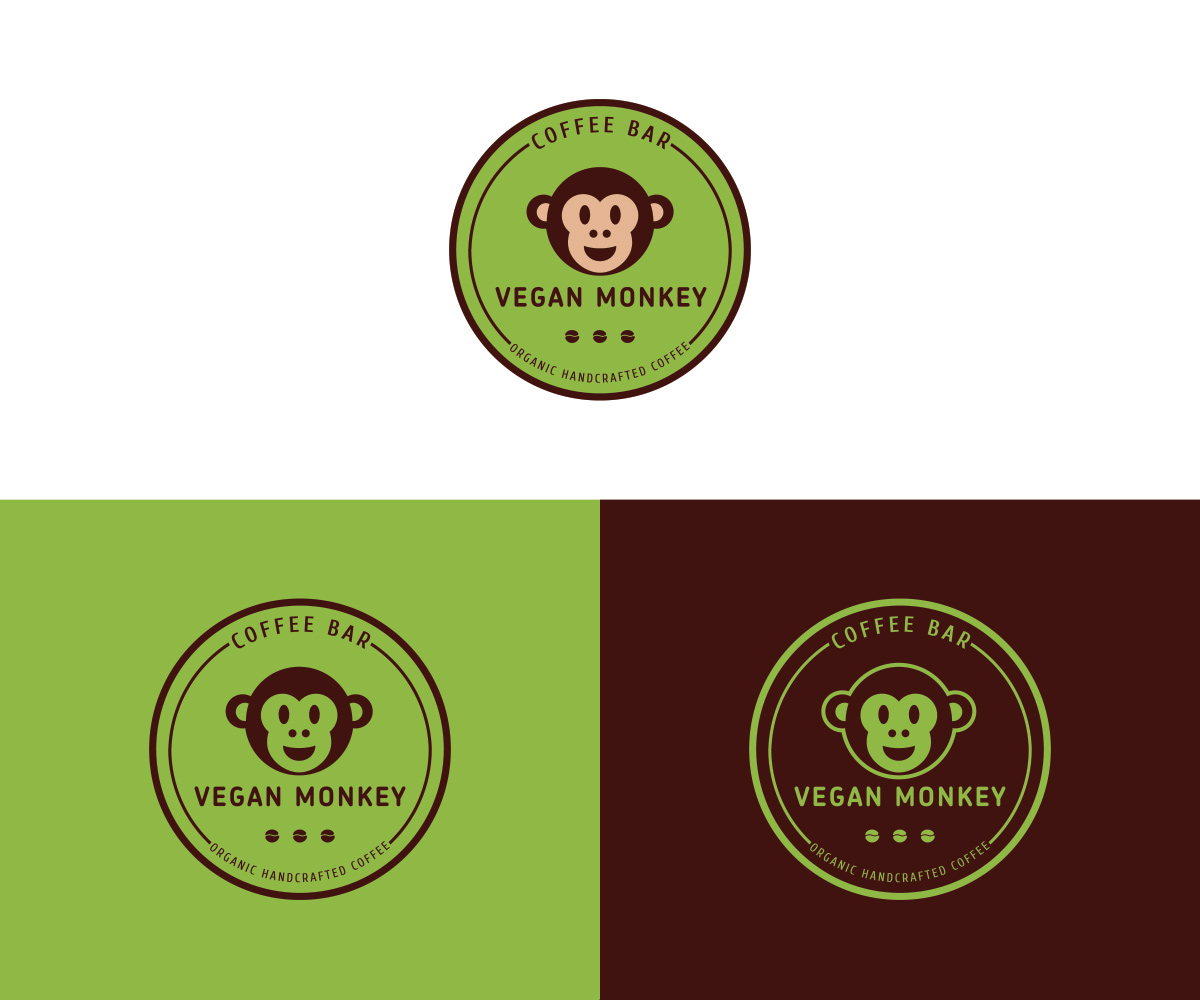 Logo Design by MariannaY for Vegan Monkey Coffee Bar  | Design #3605205