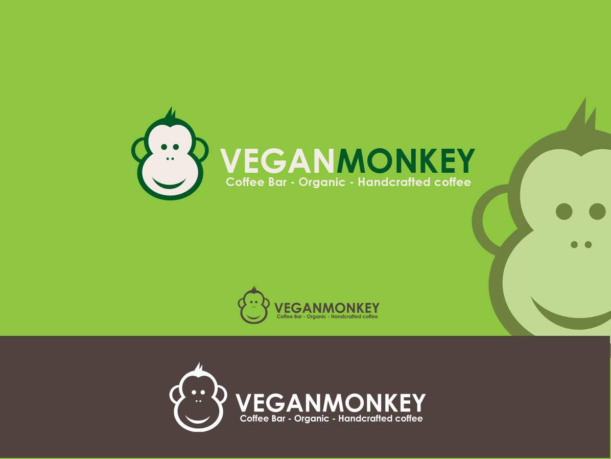 Diseño de Logo por Moustache-Graphics para Vegan Monkey Coffee Bar  | Diseño #3610044