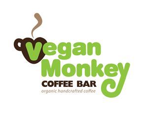 Vegan Monkey Coffee Bar, Organic , Handcrafted coffee, | Logo Design by Emma
