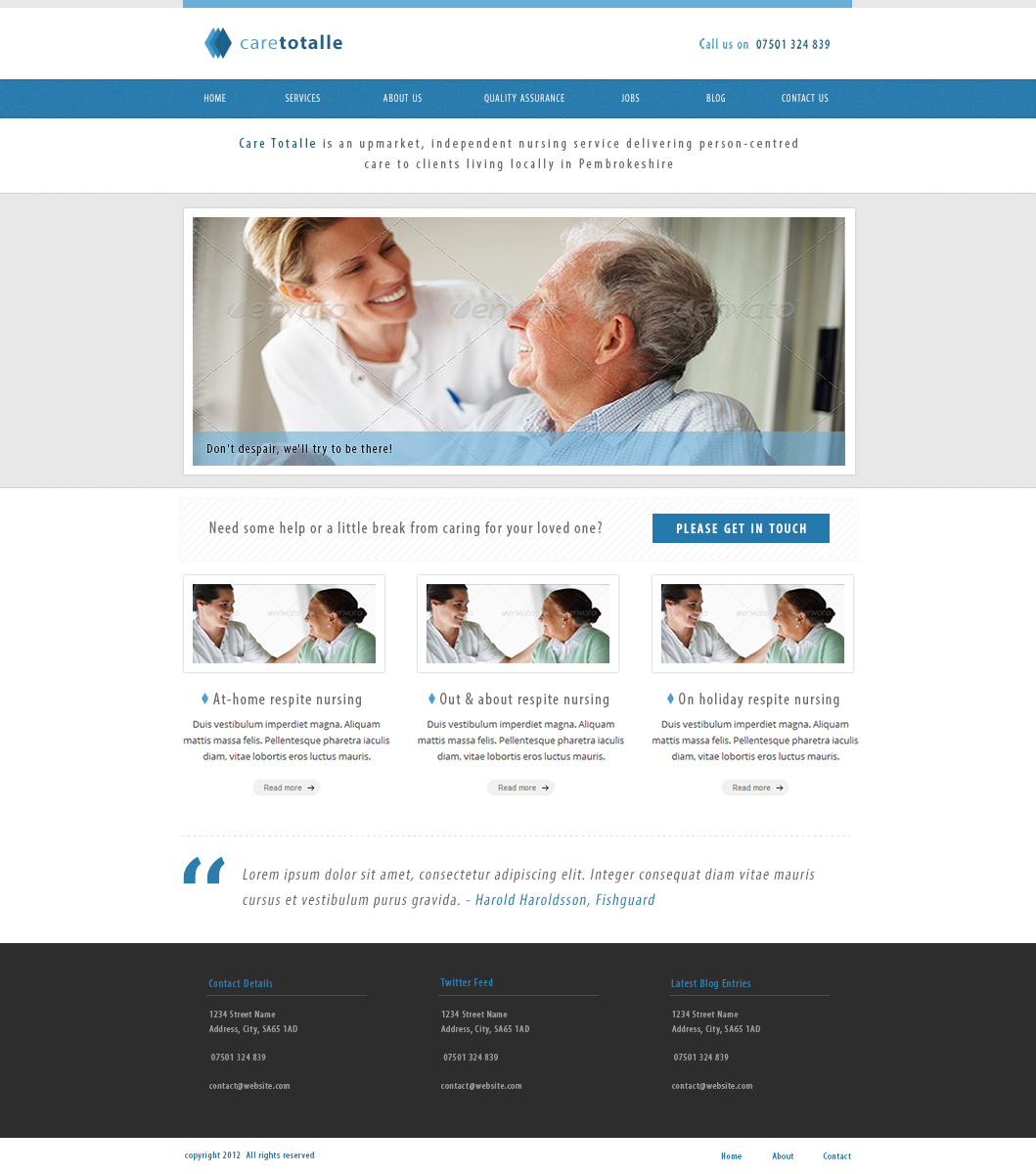 WordPress-Design von tinthumb für Care Totalle | Design #899742
