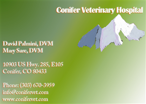 Visitenkarten-Design von DesignerIJ für Conifer Veterinary Hospital | Design #1189917