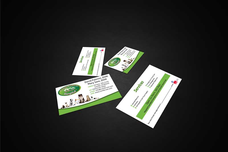 Business Card Design by JessicaD for Conifer Veterinary Hospital | Design #1186661