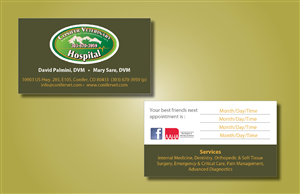Visitenkarten-Design von Peggy Lee für Conifer Veterinary Hospital | Design #1194939