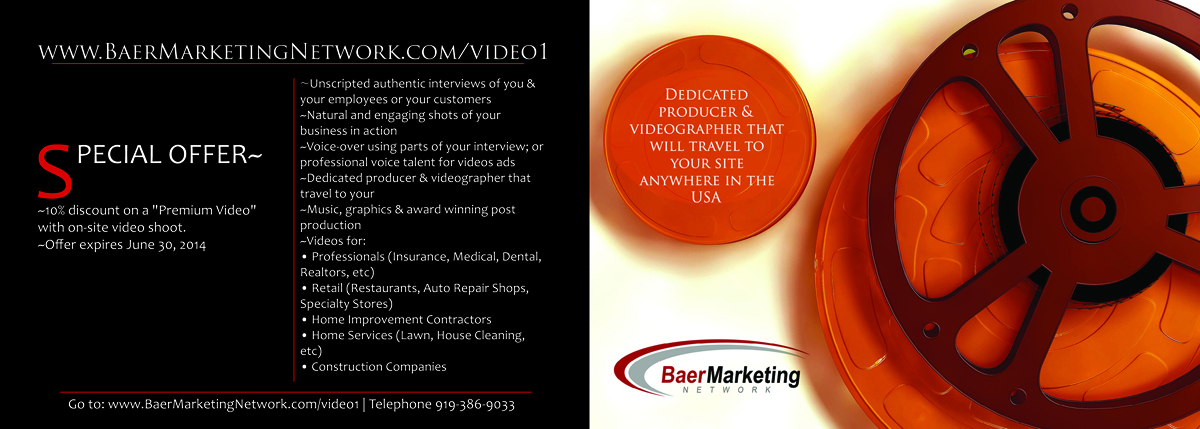 Postcard Design by EdenLlovio_2 for BaerMarketingNetwork.com | Design #3605036