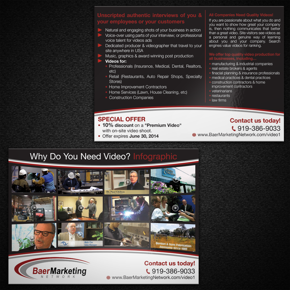 Postcard Design by Mon01 for BaerMarketingNetwork.com | Design #3601311