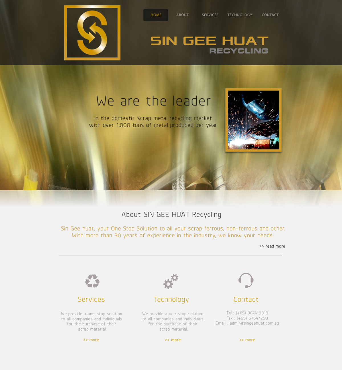 Web Design by Chris_designs for Sin Gee Huat Recycling | Design #3622884