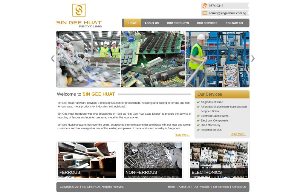 Web Design par Infobliz Technologies pour Sin Gee Huat Recycling | Design #3631922