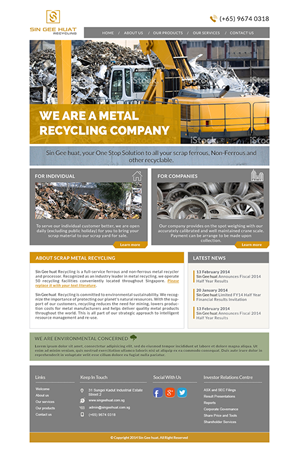 Web Design by amberegg for Sin Gee Huat Recycling | Design: #3620577