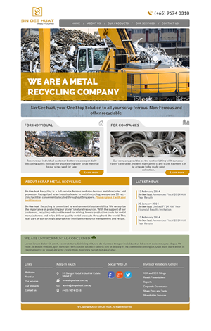 Web Design by amberegg for Sin Gee Huat Recycling | Design: #3620746
