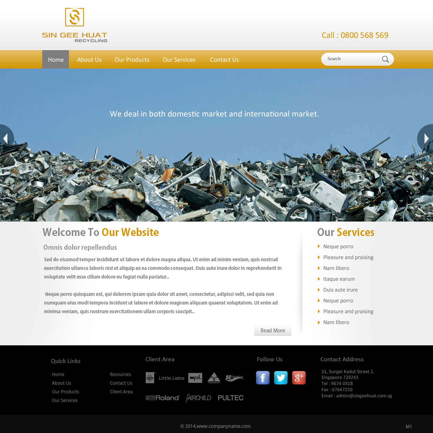 Web Design by pb for Sin Gee Huat Recycling | Design #3604916