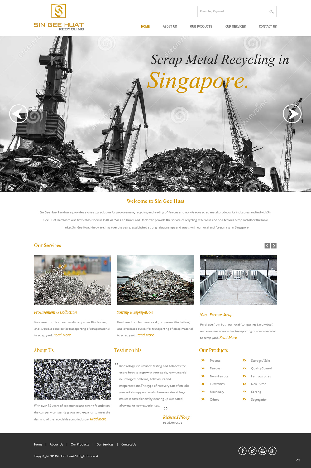 Web Design by pb for Sin Gee Huat Recycling | Design #3604955