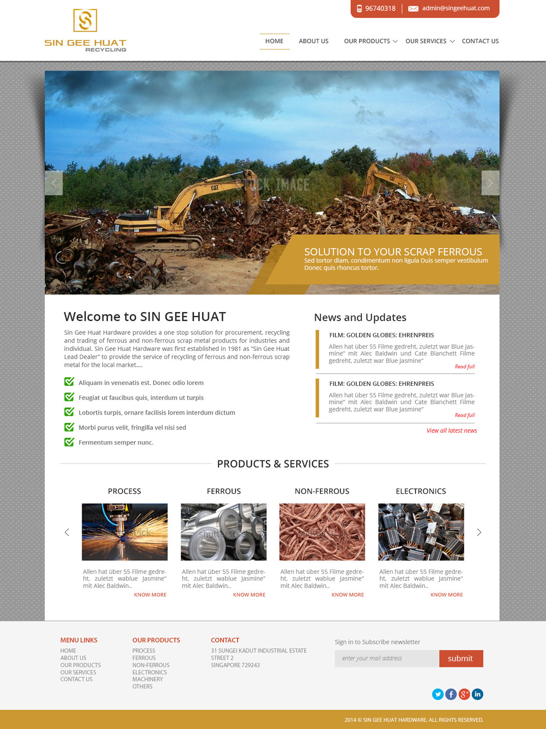 Web Design par pb pour Sin Gee Huat Recycling | Design #3604982