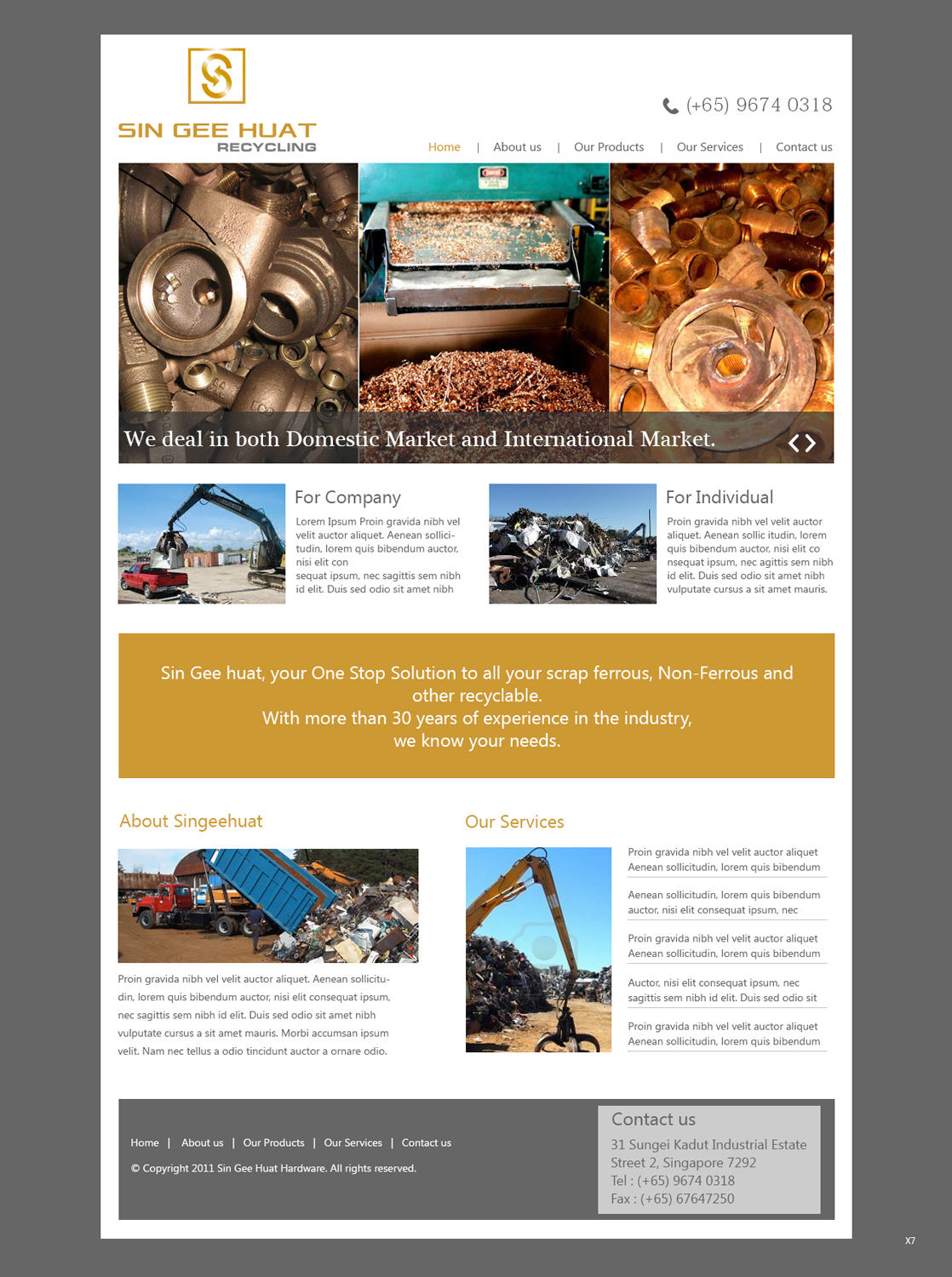 Web Design by pb for Sin Gee Huat Recycling | Design #3604992