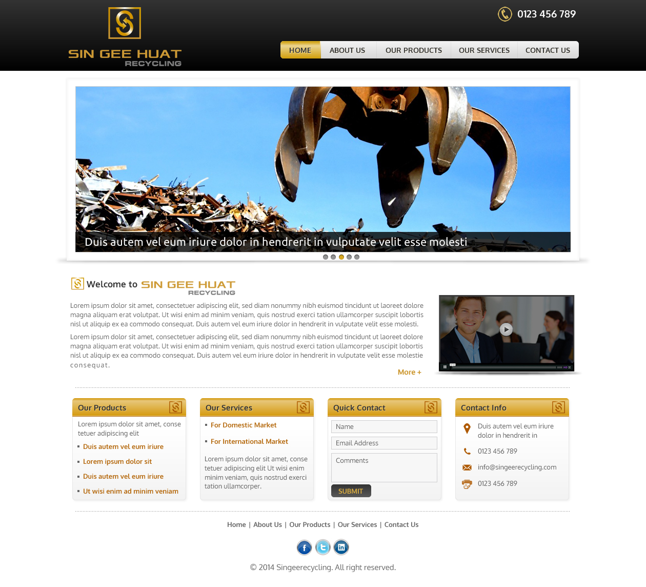 Web Design by Sbss for Sin Gee Huat Recycling | Design #3619606