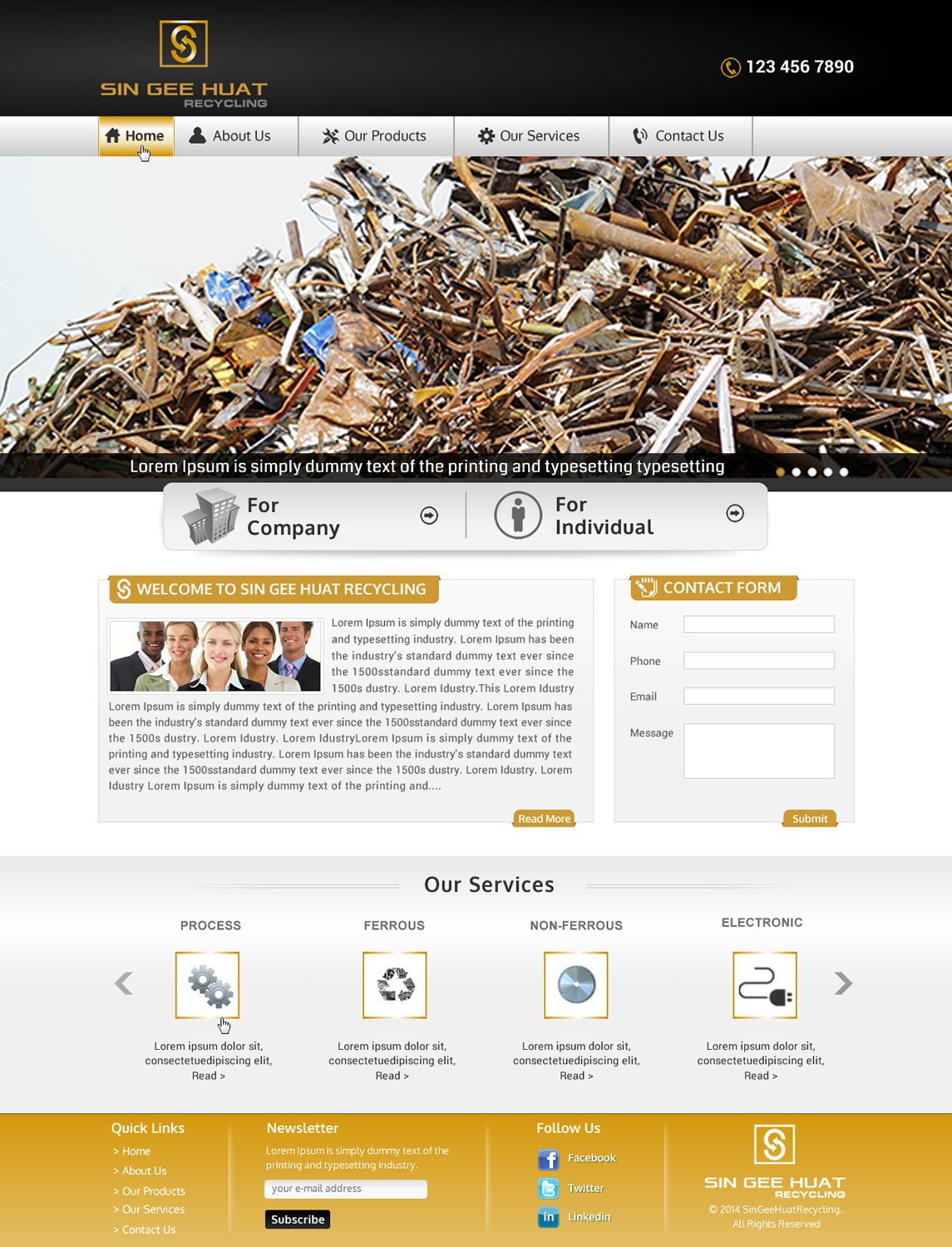 Web Design by Sbss for Sin Gee Huat Recycling | Design #3621326