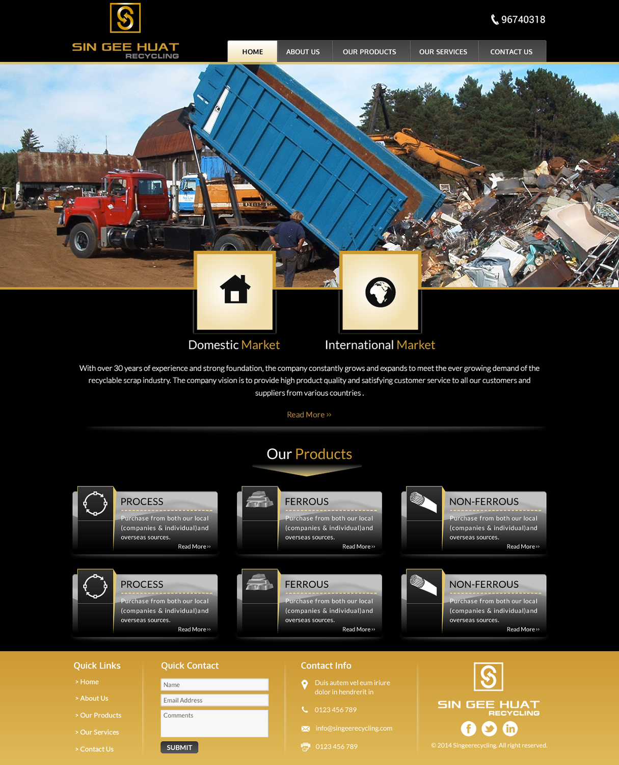 Web Design by Sbss for Sin Gee Huat Recycling | Design #3633082