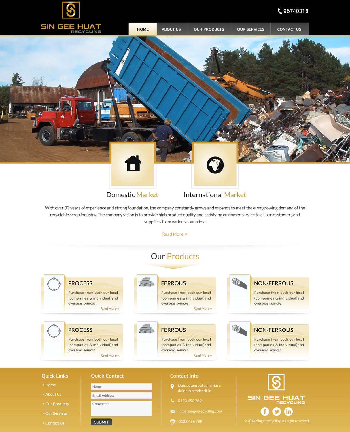Web Design by Sbss for Sin Gee Huat Recycling | Design #3635262