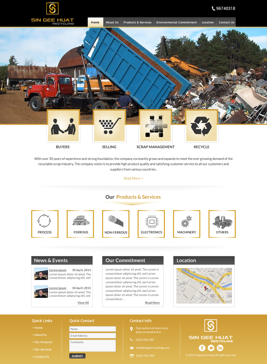 Web Design by Sbss for Sin Gee Huat Recycling | Design #3635376