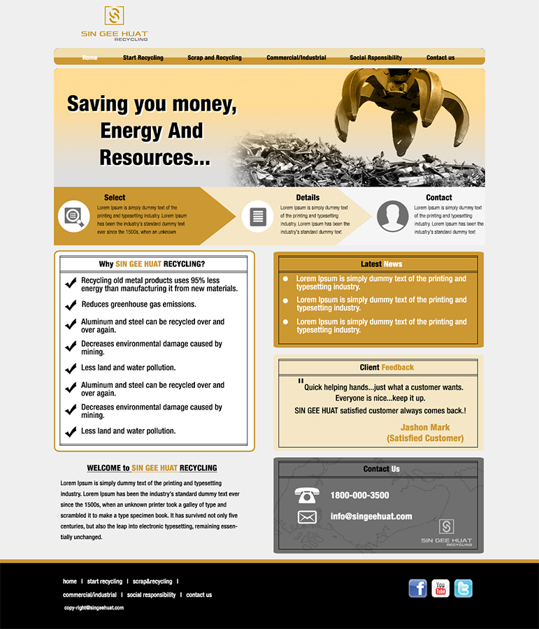 Web Design by Bright Star for Sin Gee Huat Recycling | Design #3612865