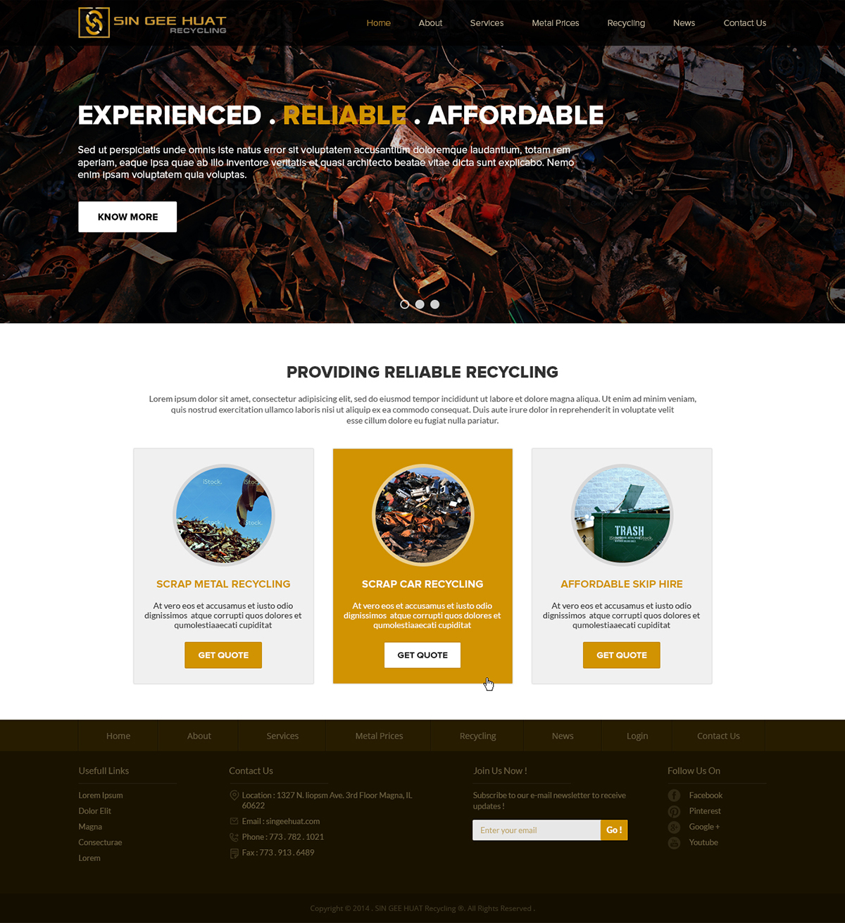Web Design by ESolz Technologies for Sin Gee Huat Recycling | Design #3603194