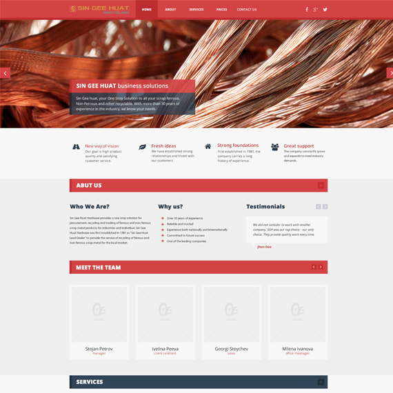 Diseño Web por Jacquelinemjdesign para Sin Gee Huat Recycling | Diseño #3648319