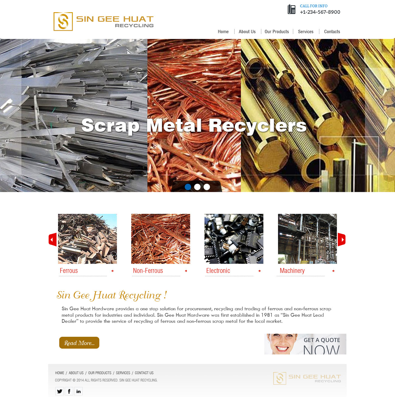 Web Design by Anil for Sin Gee Huat Recycling | Design #3656957