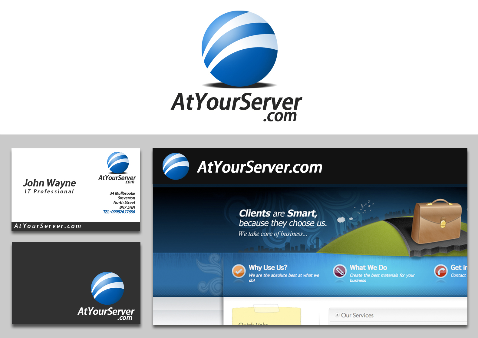 Logo Design by REX for At Your Server | Design #2876