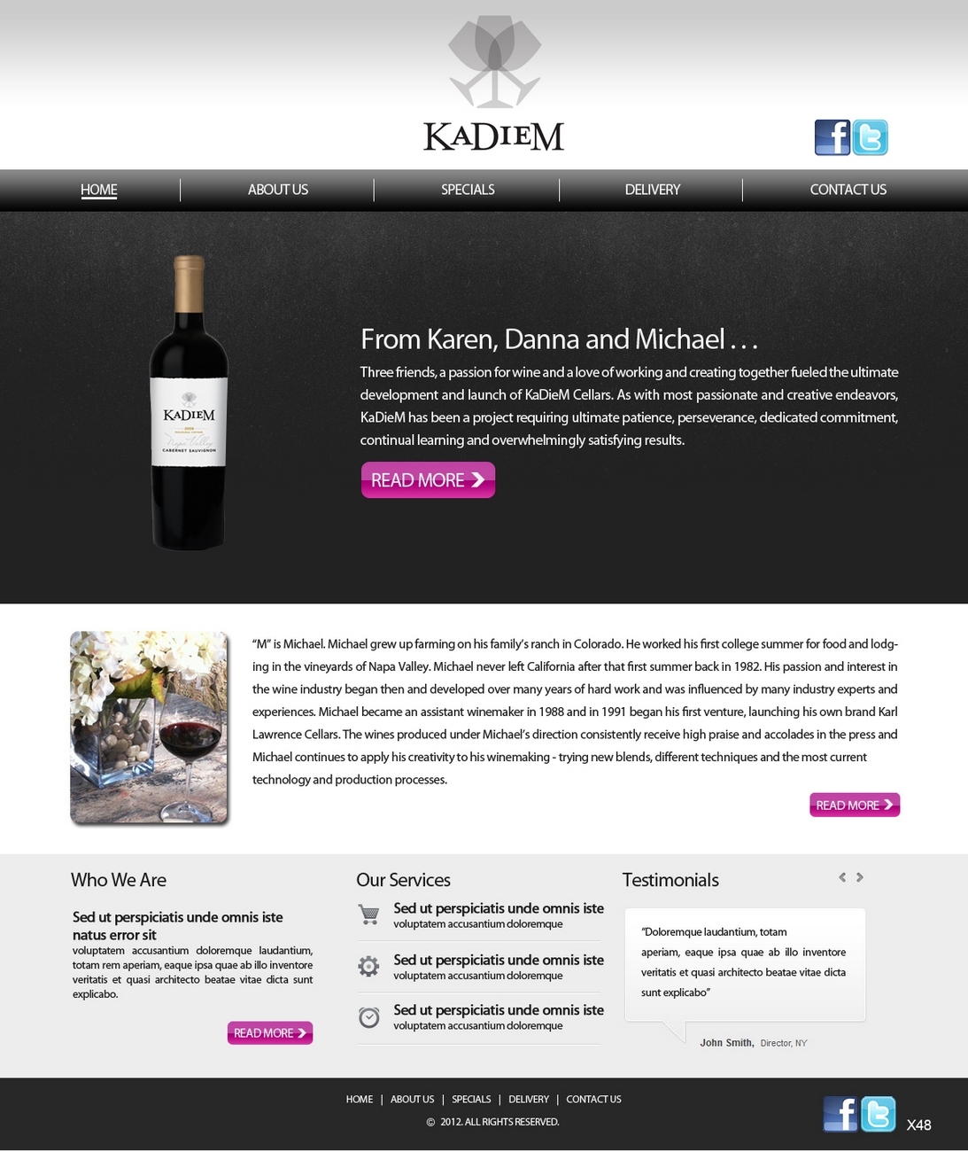 Web Design par pb pour KaDieM Cellars | Design #906481