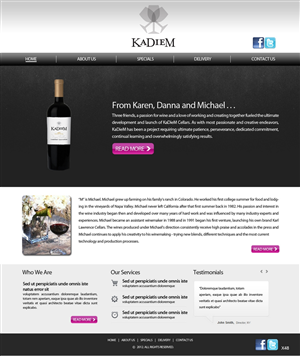 Web Design by pb for KaDieM Cellars | Design: #906481