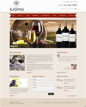 Web Design by pb for KaDieM Cellars | Design: #909001