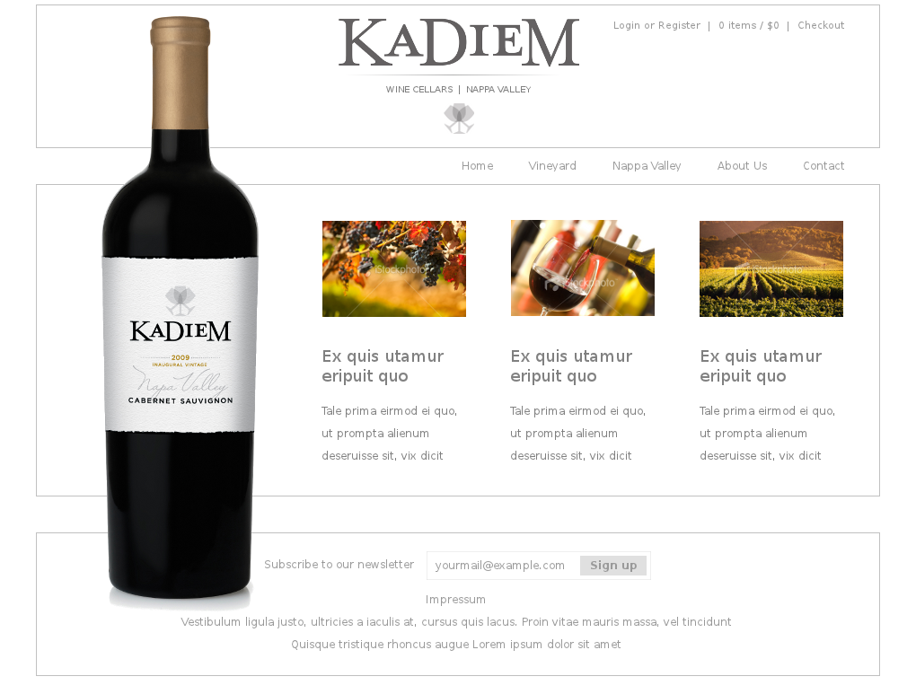Web-Design von Relativiteit für KaDieM Cellars | Design #909491