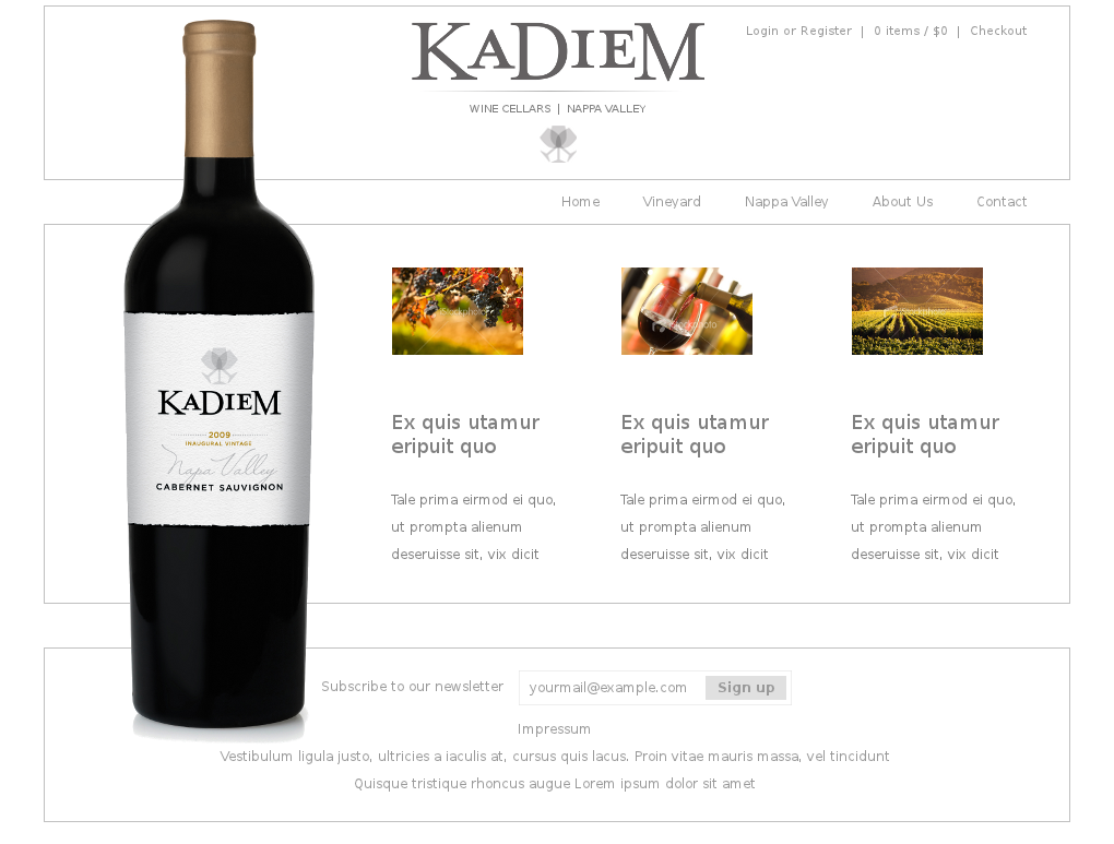Web Design by Relativiteit for KaDieM Cellars | Design #909492