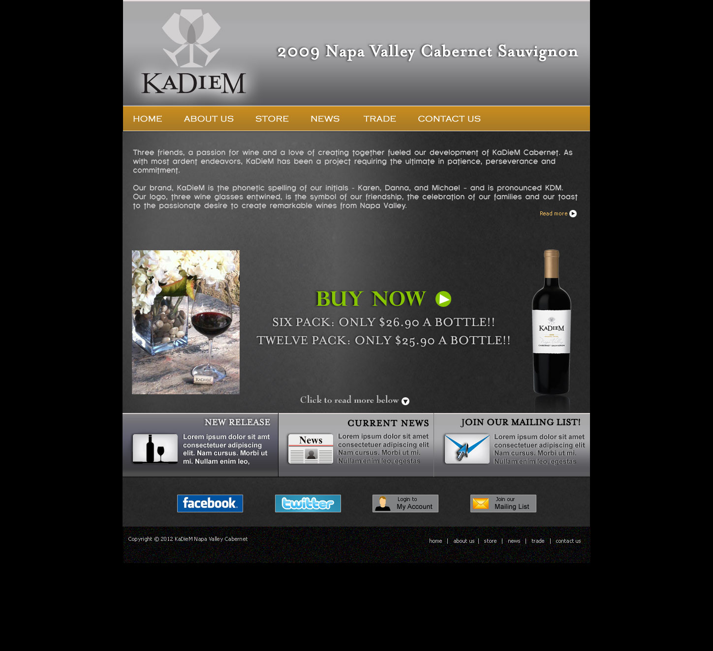 Web Design par Tanvir pour KaDieM Cellars | Design #912357