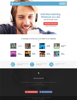 Web design for new streaming audio service | Web Design by Mayank Patel