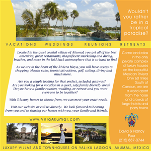 Advertisement Design by UsBeingUs.com - Debs for www.VillaAkumal.com | Design: #98755