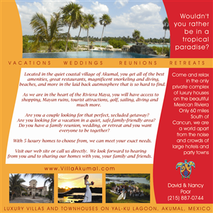 Advertisement Design by UsBeingUs.com - Debs for www.VillaAkumal.com | Design: #98757
