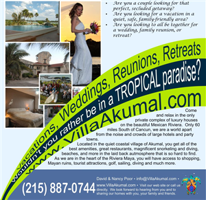 Advertisement Design by Manya for www.VillaAkumal.com | Design: #100025