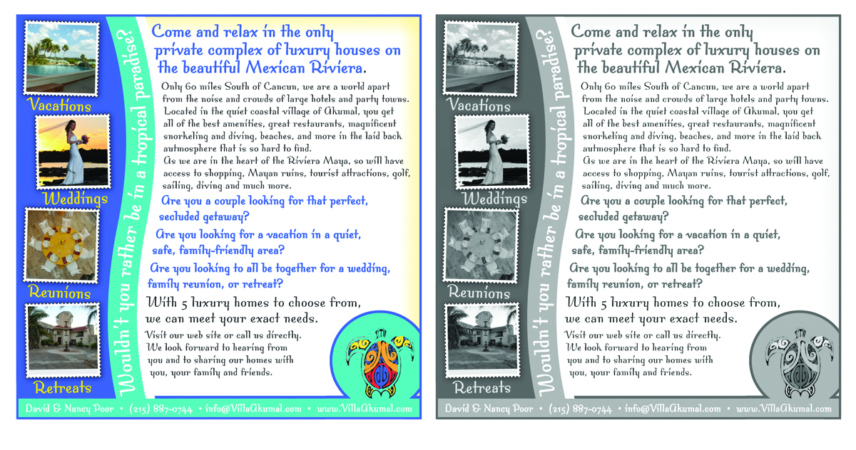 Diseño Publicitario por Tony Walker Graphics Limited para www.VillaAkumal.com | Diseño #97609