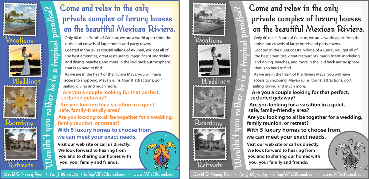Diseño Publicitario por Tony Walker Graphics Limited para www.VillaAkumal.com | Diseño #98049