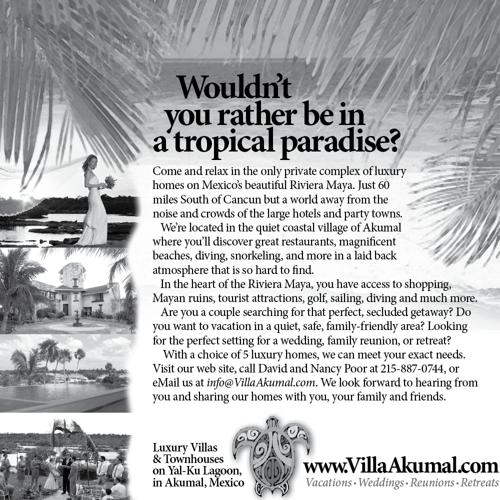 Diseño Publicitario por Peter Nam para www.VillaAkumal.com | Diseño #100648